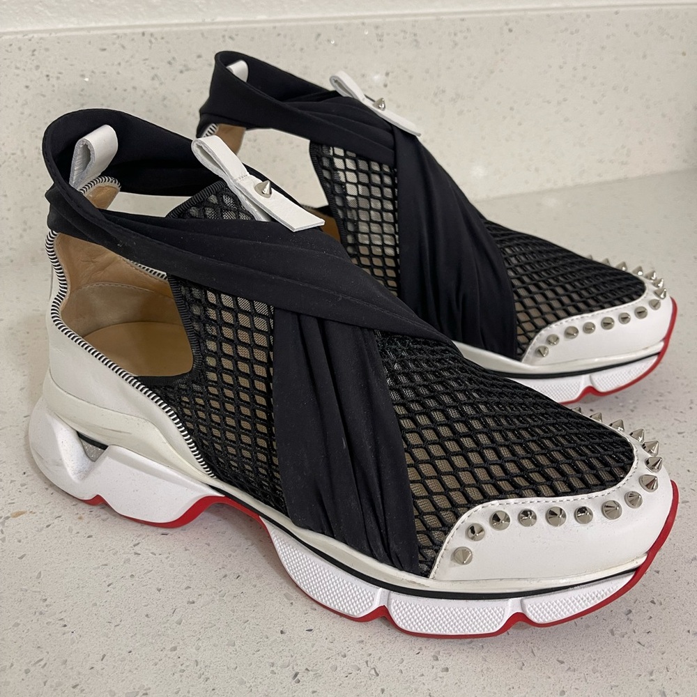 Christian Louboutin Red Runner Spiked Sneakers – Size 39, Authentic